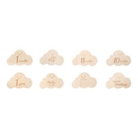 Magideal - 8 Tarjetas De Madera Para Hitos De Bebé, Tarjetas De Apoyo Para Fotos De Doble Cara, Cartel De Anuncio De Nacimiento De Niño Y Niña, Regalos Para Mamá