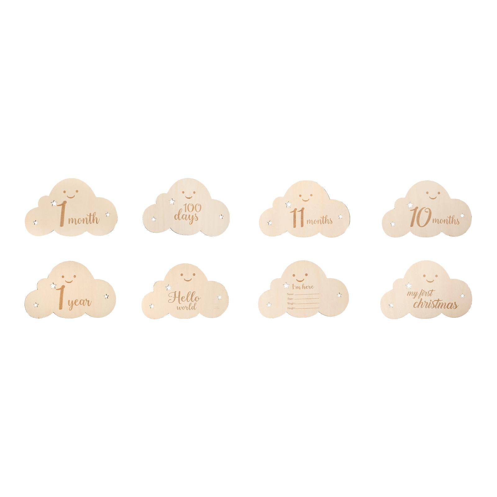 Magideal - 8 Tarjetas De Madera Para Hitos De Bebé, Tarjetas De Apoyo Para Fotos De Doble Cara, Cartel De Anuncio De Nacimiento De Niño Y Niña, Regalos Para Mamá