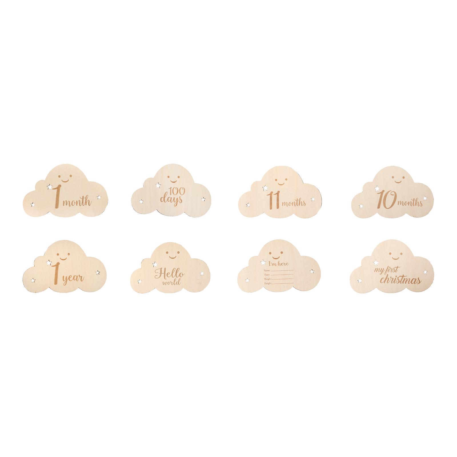 Magideal - 8 Tarjetas De Madera Para Hitos De Bebé, Tarjetas De Apoyo Para Fotos De Doble Cara, Cartel De Anuncio De Nacimiento De Niño Y Niña, Regalos Para Mamá