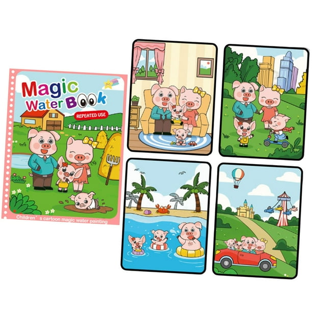 Libro De Pintura Con Agua Para Niños De 1 A 3 Años | Set Educativo Reutilizable | Regalo De Cumpleaños Y Pascua | Libro Mágico Sin Tinta