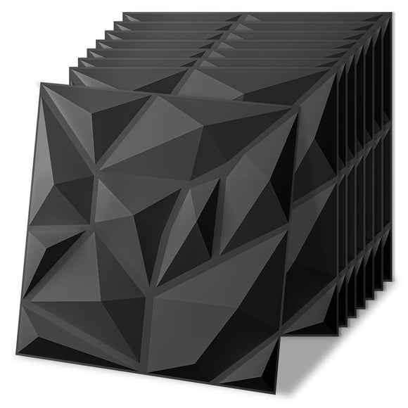 Art3d 20 paneles decorativos 3D de PVC para pared 30 x 30 cm, negro