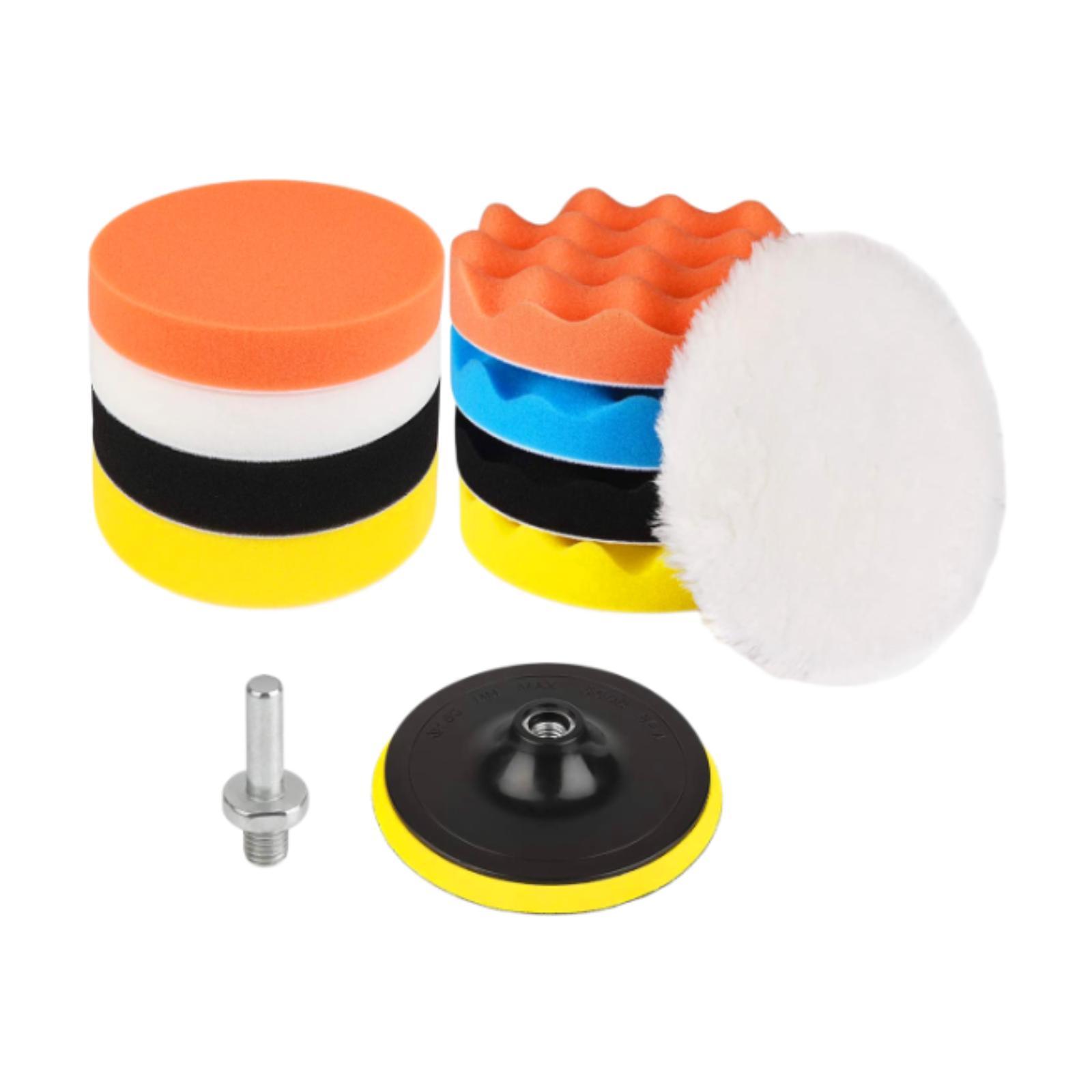 Magideal - 11X Kits De Almohadillas De Esponja Para Pulir Automóviles Kit De Pulidor De Automóviles De 3 Pulgadas Para Detalles De Automóviles Juego De Limpieza