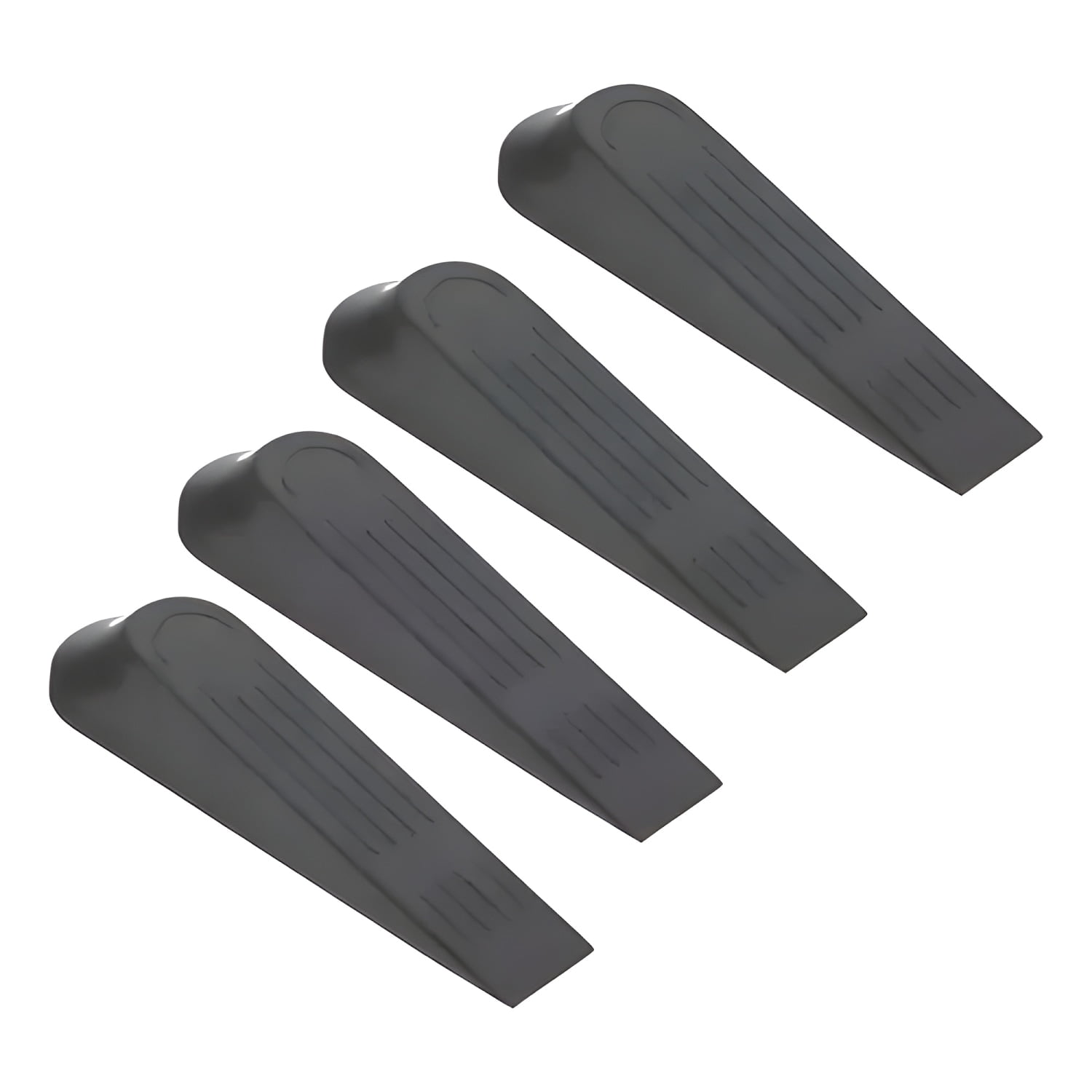 Genérico - Pack 4 Topes Plásticos Para Puerta Tipo Cuña Negro
