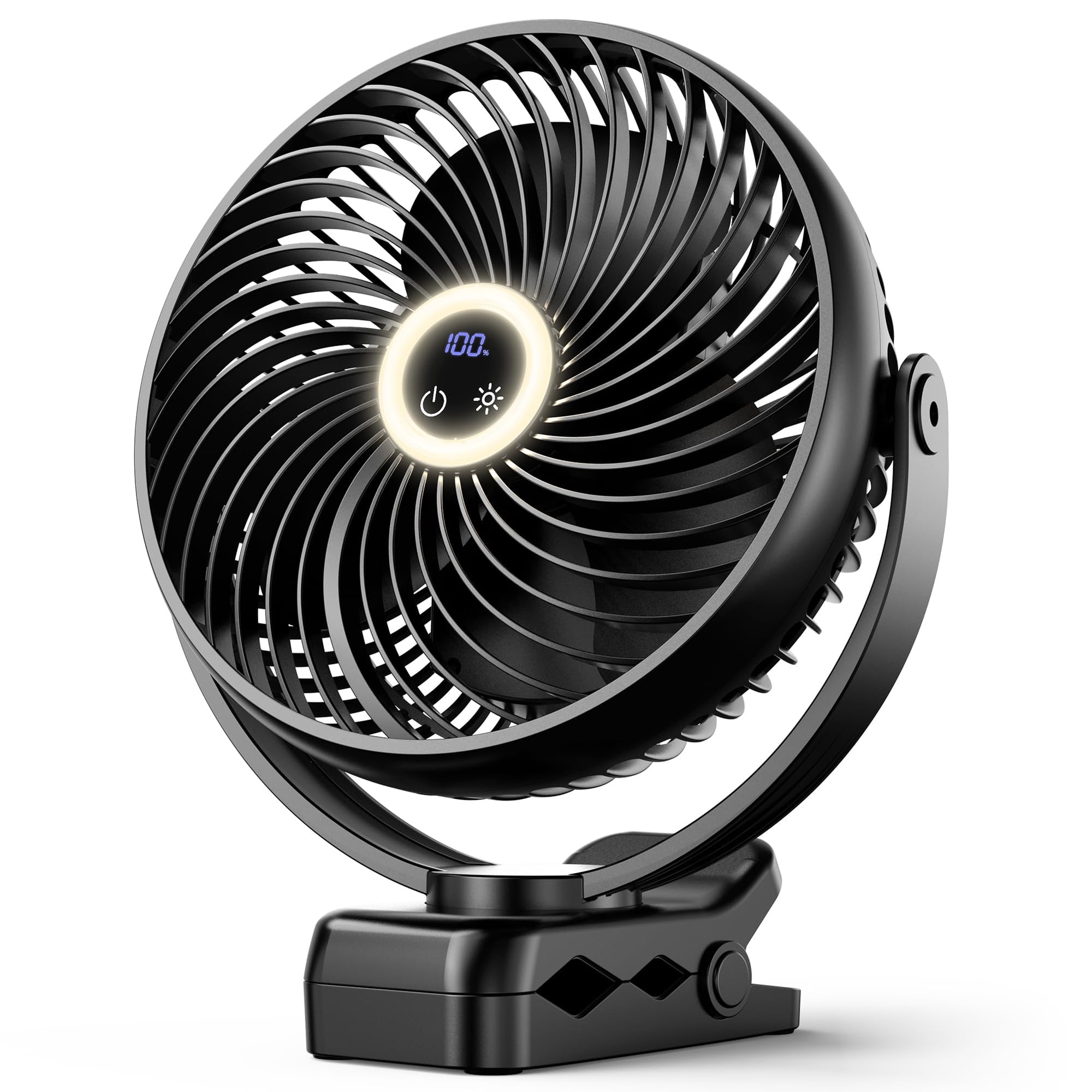 Ventilador Portátil Con Clip Koonie De 10000 Mah Con Linterna Led De 8 Pulgadas