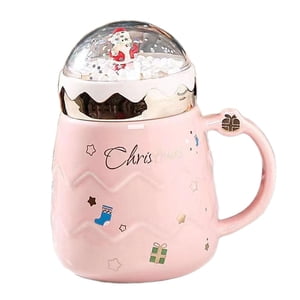 Magideal - Taza De Cerámica Navideña, Taza De Café, Taza De Té Festiva, Divertida Taza Para Beber Bebidas, Taza De Papá Noel Para Niños Y Niñas, Día De Acción De Rosa