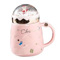 Magideal - Taza De Cerámica Navideña, Taza De Café, Taza De Té Festiva, Divertida Taza Para Beber Bebidas, Taza De Papá Noel Para Niños Y Niñas, Día De Acción De Rosa
