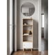 thumbnail image 5 of Librero Alto 40x24x150cm Biblioteca Multiuso Con Puerta Acanalada Y Patas Elevadas Organizador Dormitorio Sala, 5 of 6