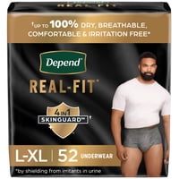 Ropa Interior Para Incontinencia Depend Real Fit Hombre L/Xl 52 Unidades