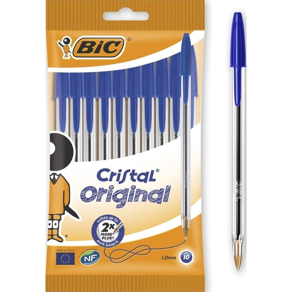 Bolígrafos BIC Cristal 1.0 mm Azul - Pack de 10