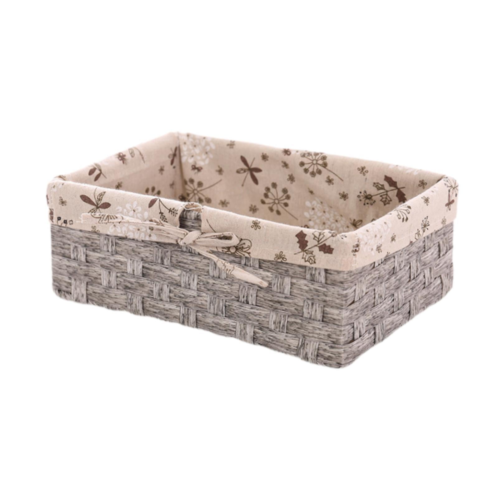 Magideal - Canasta De Almacenamiento, Organizador De Escritorio, Organización Rústica, Caja De Almacenamiento De Cesta De Ratán De Imitación, Mesa De Tocador, Sa S