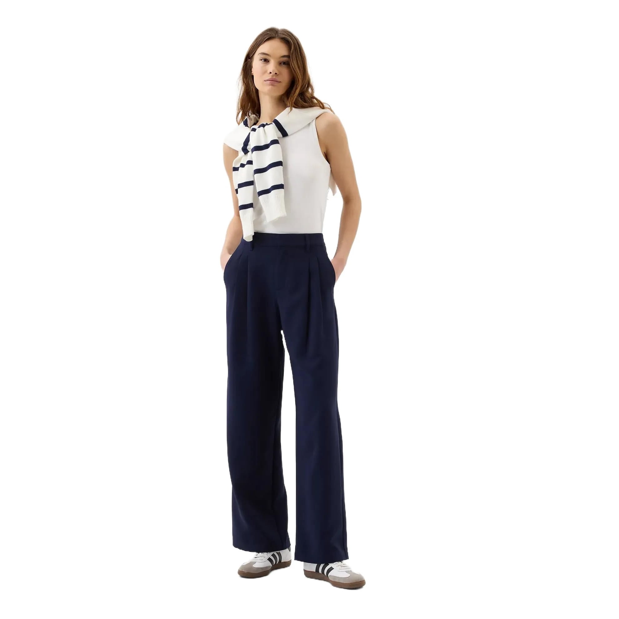 Pantalones Gap Easy Trouser Azul Marino Para Mujer, Talla 12