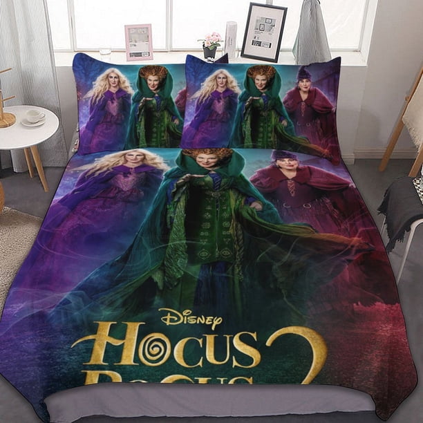 Hocus Pocus 3-Piece Bedding Set Warm And Comfortable Soft Duvet Cover Bed Set for Boys Girls Kids Adult Bedroom All Season