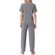 thumbnail image 3 of INSPIRE CHIC Conjunto de Pijama para Mujer con Manga Corta, Camisa Abotonada con Ribete en Contraste y Pantalones Largos para Estar en Casa M Gris Oscuro, 3 of 6