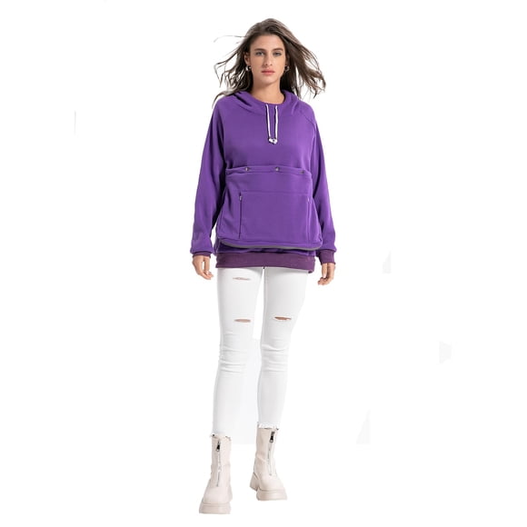 Sudadera Con Capucha Unisex Con Bolsillo Para Gato Y Manga Larga