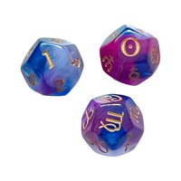 Magideal - Dados De Constelación De 20 Mm, Juguetes De Entretenimiento De Astrología Multifacéticos, 3 Uds., Dados Poliédricos Acrílicos Para Juegos, Juegos De