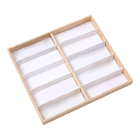 Magideal - Bandeja Para Exhibir Gafas, Bandeja Para Exhibir Gafas, Caja De Almacenamiento Apilable De Terciopelo De Madera Para Coleccionistas, Contenedor Para Exhibir Gafas, Soporte Para 10 Cuadrículas