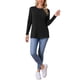 thumbnail image 2 of INSPIRE CHIC Suéter de Punto de Cable Cómodo para Mujer Otoño Invierno, Ajuste Holgado, Cuello Redondo Casual, Talla M, Negro, 2 of 6