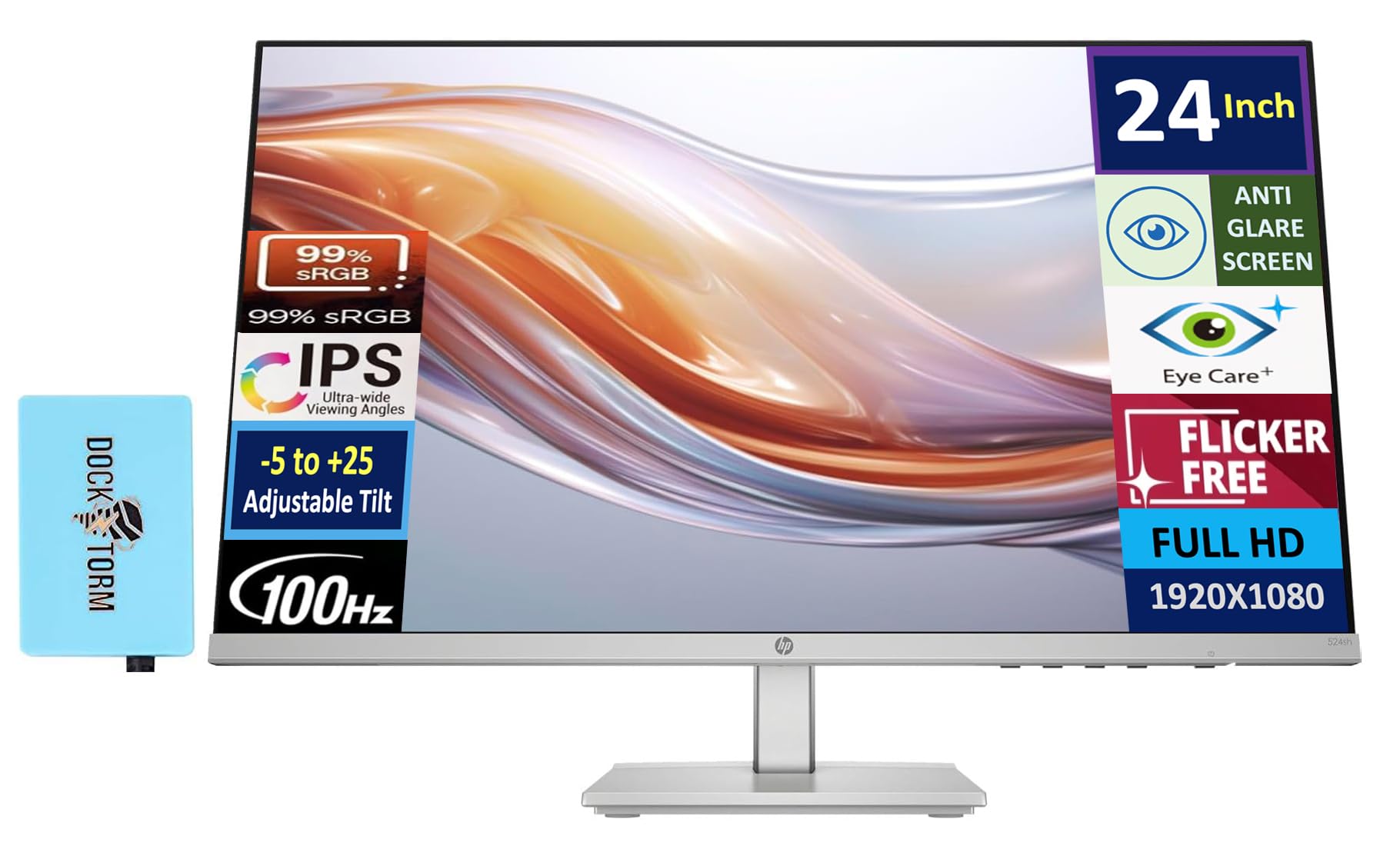 Monitor Hp Serie 5 524Sh Fhd Ips 99% Srgb De 24 Pulgadas