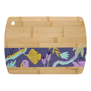 Genérico - Tabla De Cortar Bamboo Flowers Keep 23X33 Parrilla Cocina 33X23