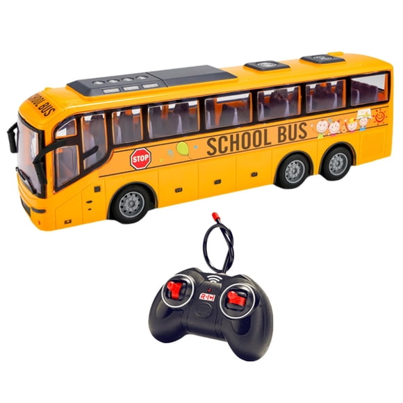 Vehículos Electrónicos Eléctricos RC City Bus para Niños, Simulación Clásica de 4 Canales, Conducción en Todas Las Direcciones, Modelo de Coche RC de amarillo
