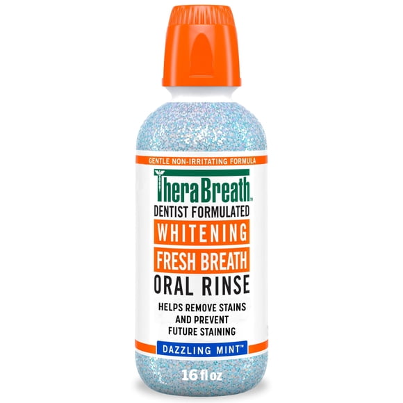 Enjuague Bucal TheraBreath Blanqueador 473 ml Sin Alcohol Menta