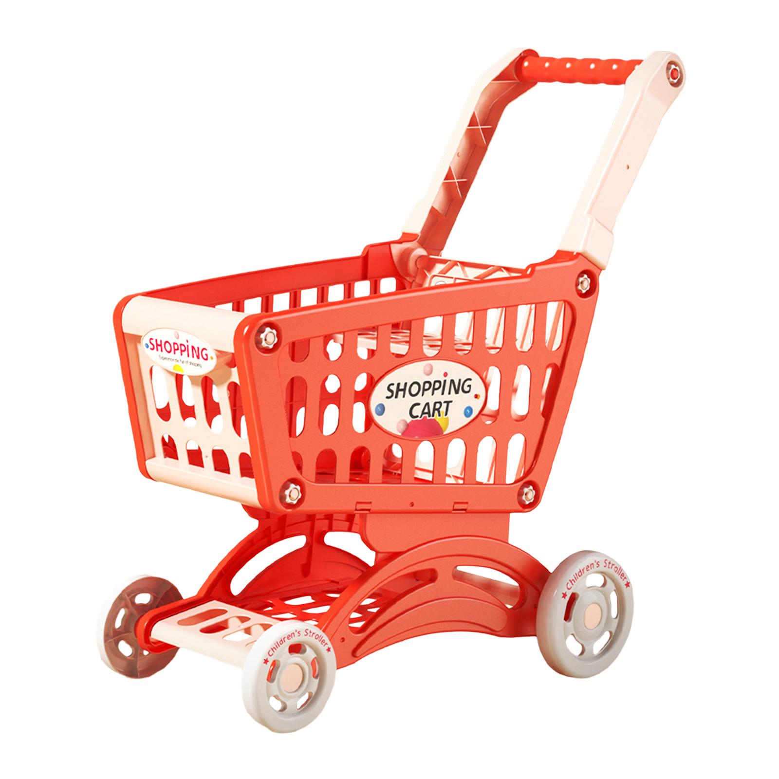 Magideal - Carrito De Compras Para Niños, Carrito De Juguetes, Regalos Del Día De San Valentín Para Niños, Cesta De Almacenamiento De Escritorio Realista, Juguet Rojo