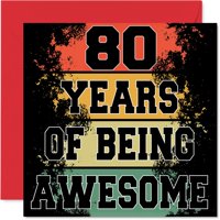 Tarjeta De Felicitación Stuff4 Para 80 Cumpleaños, Being Awesome, 14,5 Cm