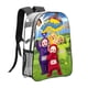 thumbnail image 1 of TeletubbiesMochila transparente temática, resistente y duradera, bolsa see-through para trabajo, deporte, universidad y viaje, 31 × 43 cm, 1 of 6
