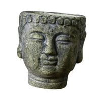 Magideal - Plantador De Cabeza De Buda, Plantador De Cemento, Figura De Buda, Recipiente De Flores De Plantas, Maceta De Flores Decorativa Para Salón De Té, Arma Verde
