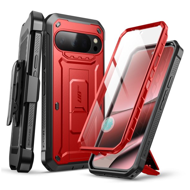 Funda SUPCASE para Google Pixel 10/10 Pro con Protector de Pantalla – Color rojo intenso