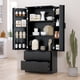 thumbnail image 2 of 72" Modern Fluted Kitchen Pantry Cabinet with 2 Large Drawers & 8-Door Spice Rack, Freestanding Storage Organizer for Bathroom, Dining Room, Office, Entryway, Black, 2 of 3