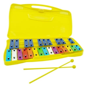 Genérico - Metalofono Xilofono 25 Notas 2 Baquetas Amarillo Infantil