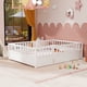 thumbnail image 2 of Full size Floor bed, integral construction with super high security barrier, door, children's floor bed frame, Montessori wooden children's floor bed, white, 2 of 3