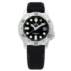 Reloj Ratio Freediver Reloj Profesional Zafiro Negro Esfera Cuarzo Rtf021 200M Hombre
