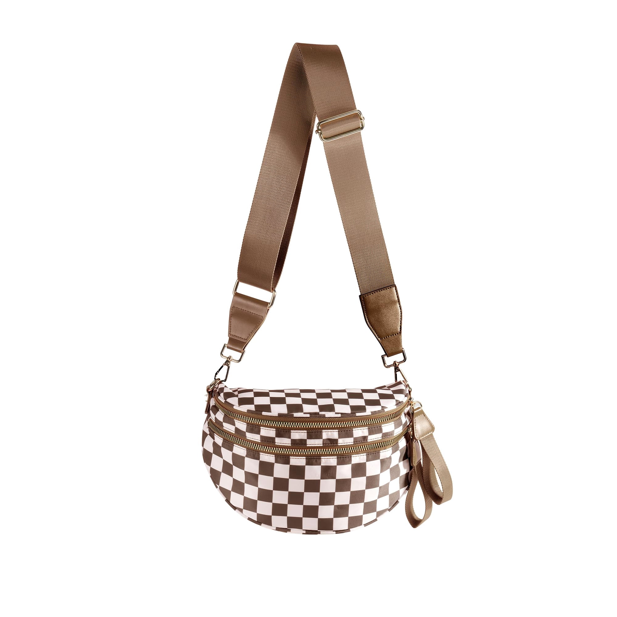 Bandolera Feiboon Spacious A Cuadros De Nylon Para Mujer