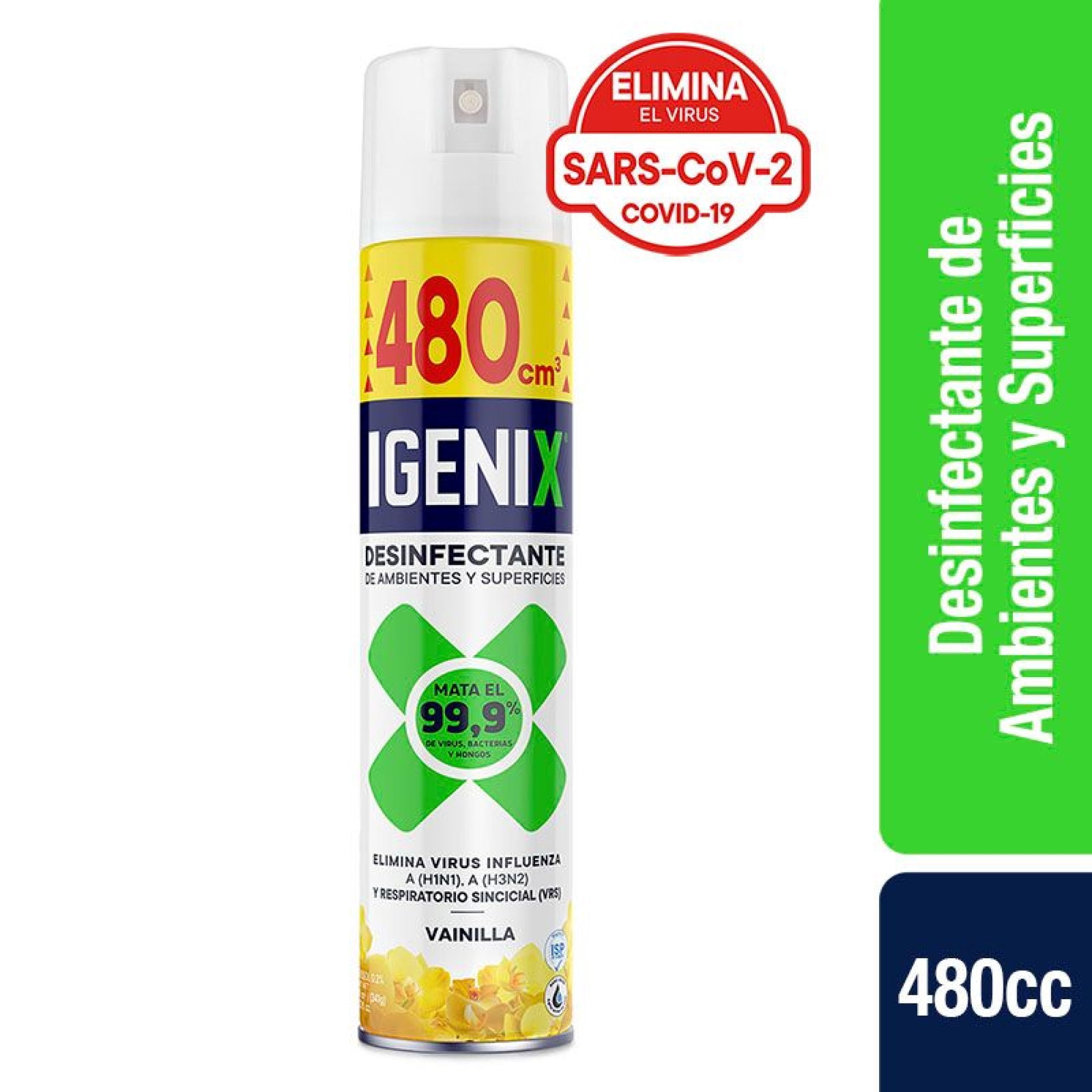 Desinfectante De Ambientes Aerosol Vainilla Lata 480 ml Igenix