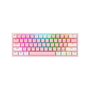 Teclado Mecánico 60% Redragon Fizz K617 Pink White Sw Red