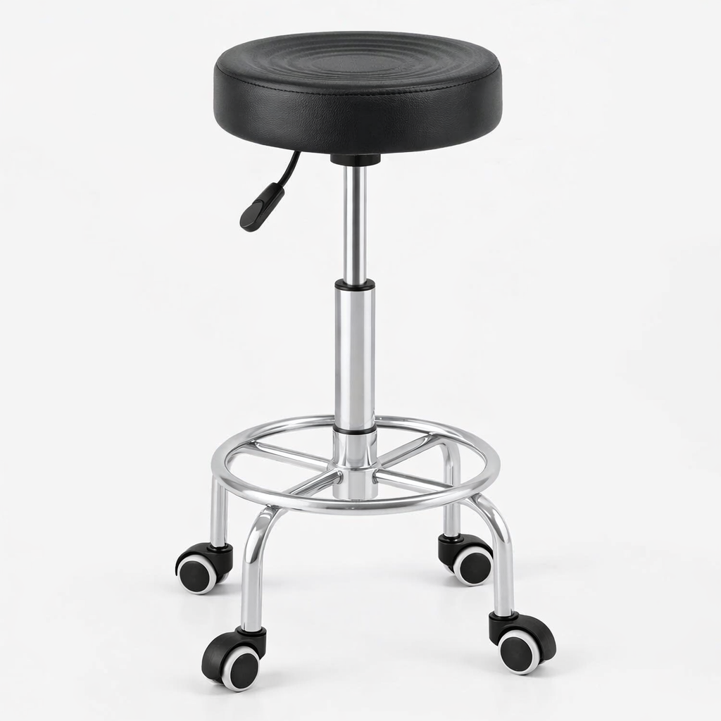 Space Home - Taburete Ergonómico Para Cajero 45–57 Cm Con Base Metálica