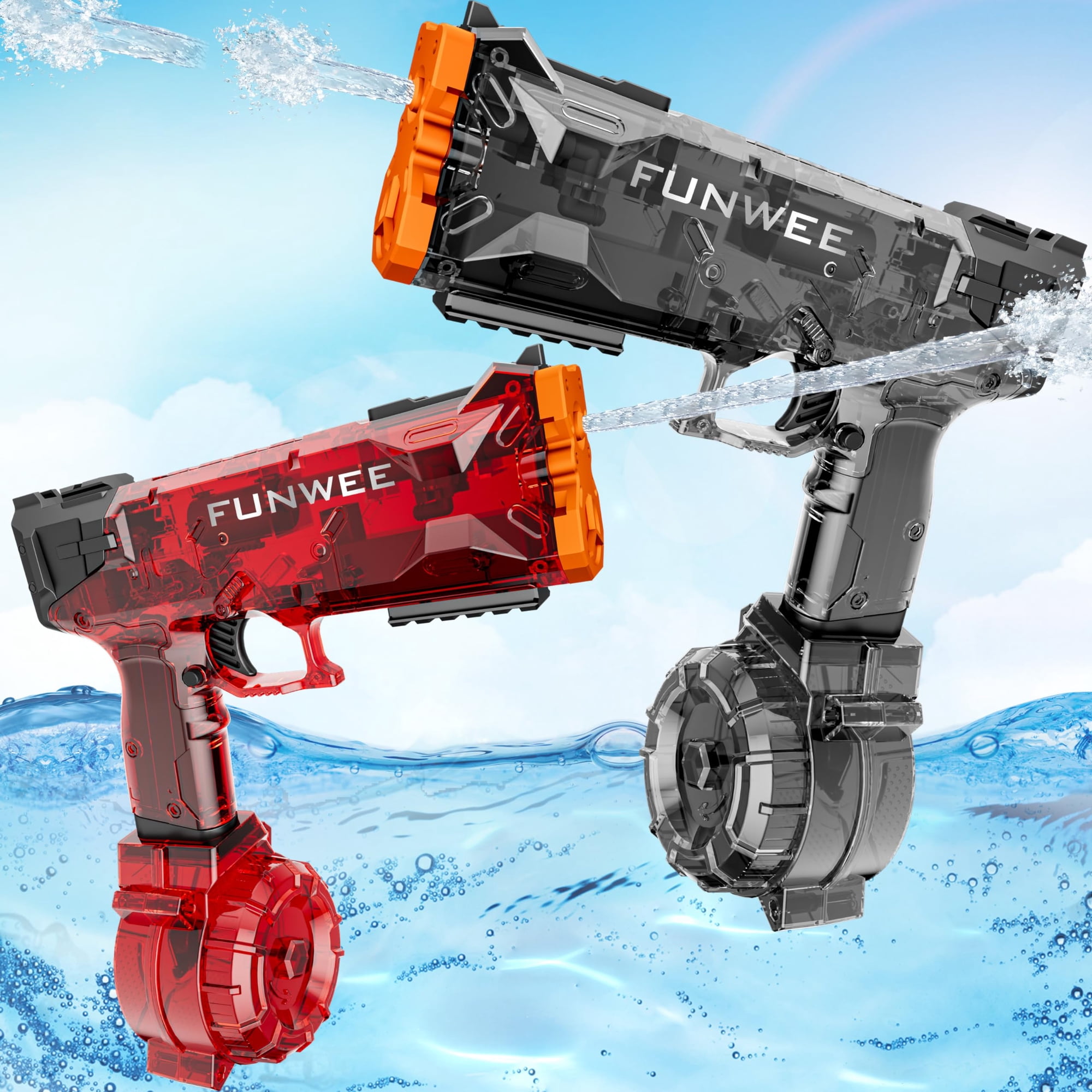 Pack De 2 Pistolas De Agua Eléctricas Funwee De Alta Capacidad Y Largo Alcance