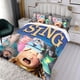 thumbnail image 3 of Sing Movie Conjunto de sábanas temático, trío de piezas, cómodo y amigable con la piel, diseño único, regalo de decoración para el hogar para familiares, amigos y fans,140cm *210cm, 3 of 6