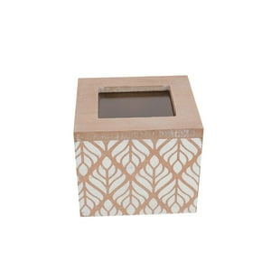 Homewell - Caja De Té Madera Diseño 9.5X8.5X8.5Cm
