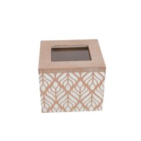 Homewell - Caja De Té Madera Diseño 9.5X8.5X8.5Cm