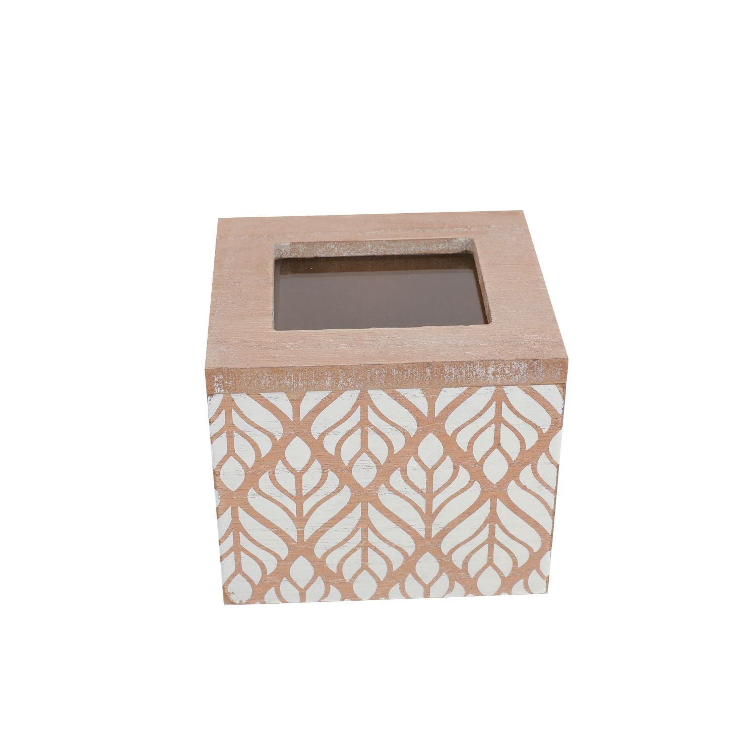 Homewell - Caja De Té Madera Diseño 9.5x8.5x8.5cm