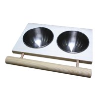 Magideal - Plato De Alimentación Para Pájaros, Taza, Jaula Para Pájaros Extraíble, Alimentador De Tazas, Tazas De Alimentación Duraderas De Acero Inoxidable Para Doble Ranura