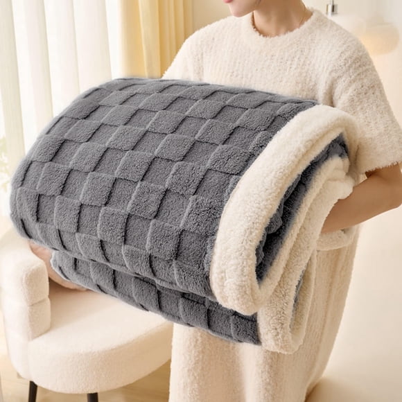 Manta polar Sherpa de Gracelife, 240 g/m², 200 x 230 cm, gris