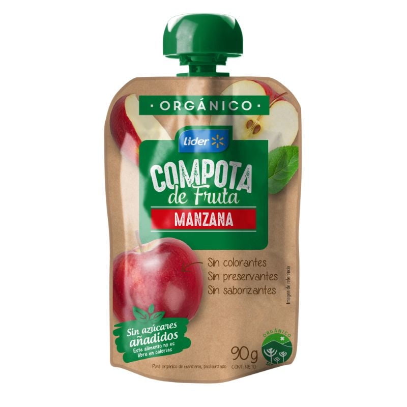 Compota Orgánica De Manzana 90 g Lider