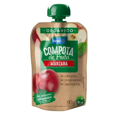 Compota Orgánica De Manzana 90 G Lider