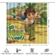 thumbnail image 2 of Ve Diego ve-theme 4-Piece Shower Curtain Set with Rugs, Waterproof Bathroom Decor Set Includes Bath Mat, U-Shaped Rug, Toilet Lid Cover and Curtain with Hooks, 2 of 6