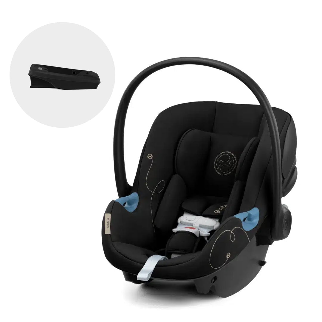 Cybex - Silla De Auto Nido Aton G Us Negro + Base Isofix
