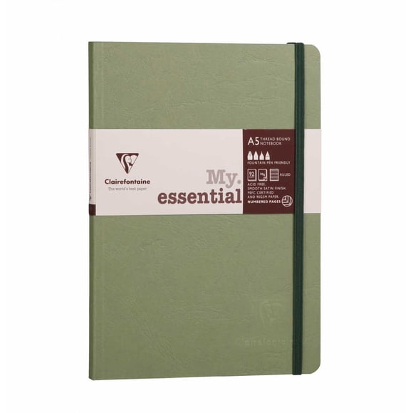Libreta Clairefontaine My.Essential Green, A5, 14,8 x 21 cm, 192 páginas
